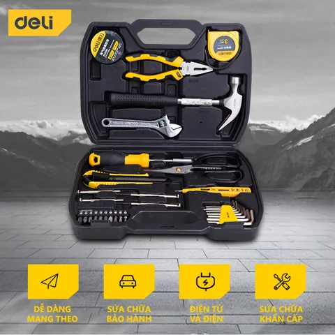 Bộ Dụng Cụ Sửa Chữa Đa Năng 31 Chi Tiết Deli DL5972 - Hộp Dụng Cụ Cầm Tay Chất Lượng, Tiện Lợi cho Gia Đình