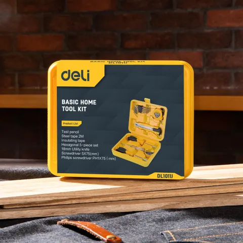 Bộ Dụng Cụ Sửa Đồ Gia Dụng 11 Chi Tiết Deli EDL1011J - Tiện Lợi, Nhỏ Gọn, Đa Năng Cho Mọi Công Việc Nhà Ở