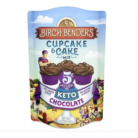 Bột Bánh Cupcake & Cake Birch Benders Keto Mix 310g - Bột Pha Bánh Không Gluten, Phù Hợp Với Chế Độ Low Carb, Nguyên Liệu Tự Nhiên, Vị Chocolate Thơm Ngon