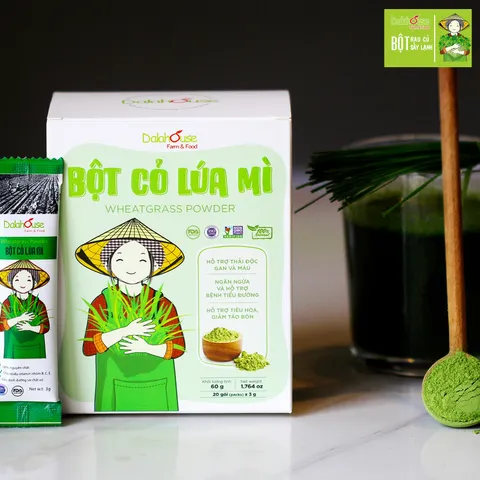 Bột cỏ lúa mì Dalahouse nguyên chất sấy lạnh - Thực phẩm bổ sung dinh dưỡng tăng cường sức khỏe 50g, 60g, 120g
