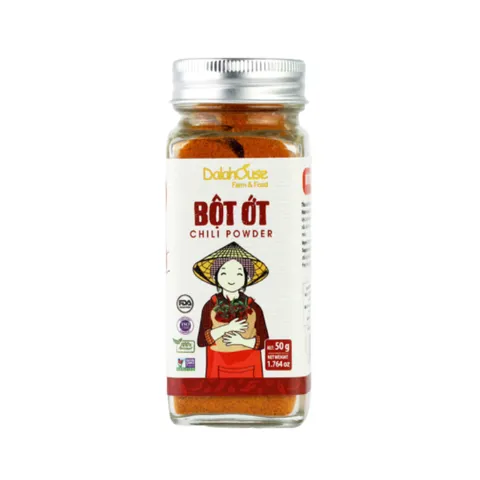 Bột ớt hữu cơ sấy lạnh Dalahouse 50g - Gia vị cay tự nhiên giữ nguyên hương vị và chất dinh dưỡng cho món ăn thêm đậm đà