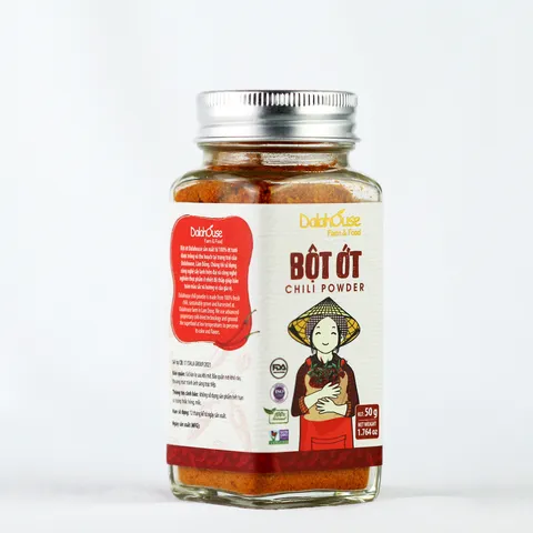 Bột ớt hữu cơ sấy lạnh Dalahouse 50g - Gia vị cay tự nhiên giữ nguyên hương vị và chất dinh dưỡng cho món ăn thêm đậm đà