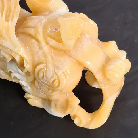 Cặp Tỳ Hưu Đá Ngọc Hoàng Long Để Bàn - Phong Thủy Tài Lộc, May Mắn Cho Bàn Làm Việc, Thần Tài, Quầy Thu Ngân