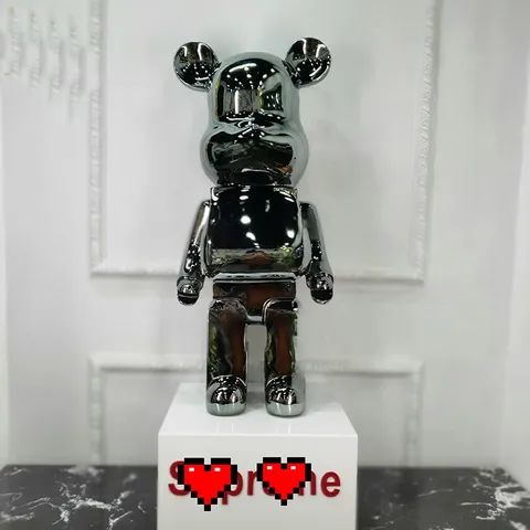 Gấu Bearbrick Mạ Xám Đen DBCP292B Cao 80cm - Món Đồ Chơi Trang Trí Sang Trọng và Dễ Thương cho Không Gian Sống