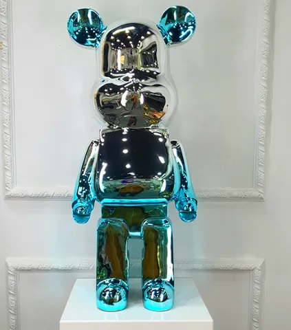 Gấu Bearbrick Cao 80cm Mạ Xanh Ngọc Bạc DBCP292A - Đồ Chơi Trưng Bày Cao Cấp, Sang Trọng và Dễ Thương
