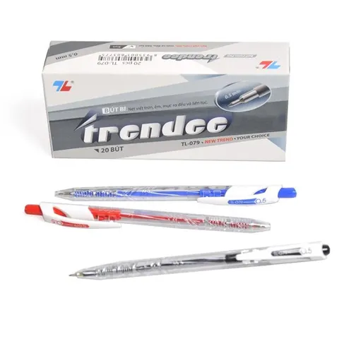 Hộp 20 Bút Bi Thiên Long TL-079 - Bút Đầu Kim 0.5mm, Màu Mực Trendee Bền và Đều, Được Thiết Kế Tiện Lợi Cho Mọi Nhu Cầu Viết.