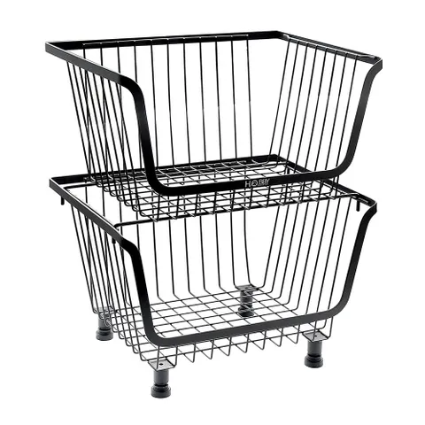 Kệ Rổ Đựng Đồ Nhà Bếp Sơn Tĩnh Điện Nhiều Tầng - Khung Thép Bền, Thiết Kế Khoa Học, Tiện Dụng Cho Bếp và SPA