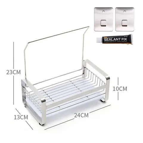 Kệ Rổ Đựng Đồ Treo Khăn Inox 304 Hobby Home Decor KRC4 - Thiết Kế Tiện Lợi Dán Tường Cho Nhà Bếp Thêm Gọn Gàng