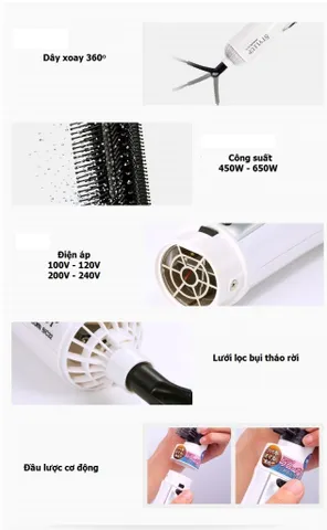 Lược sấy tạo kiểu tóc Tescom NBIC32 - Công nghệ ion âm và tinh dầu hoa trà Nhật Bản cho tóc mượt mà, khỏe đẹp