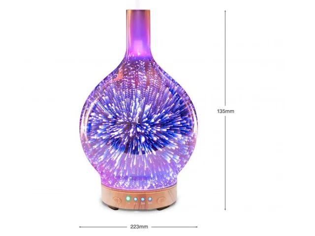 Máy khuếch tán tinh dầu LED RIO DHSP - Tăng cường độ ẩm và thư giãn - Dung tích 120ml, hẹn giờ tự động, đèn LED 7 màu, lý tưởng cho không gian sống