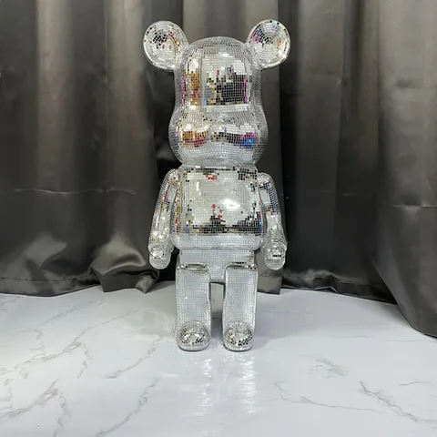 Mô Hình Gấu Bearbrick Bling 80cm DBCP420A Màu Bạc - Đồ Trang Trí Sang Trọng, Quà Tặng Fan Stanley Kubrick