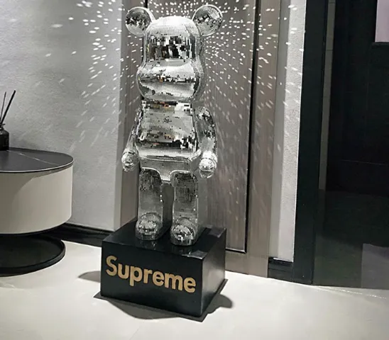 Mô Hình Gấu Bearbrick Bling 80cm DBCP420A Màu Bạc - Đồ Trang Trí Sang Trọng, Quà Tặng Fan Stanley Kubrick