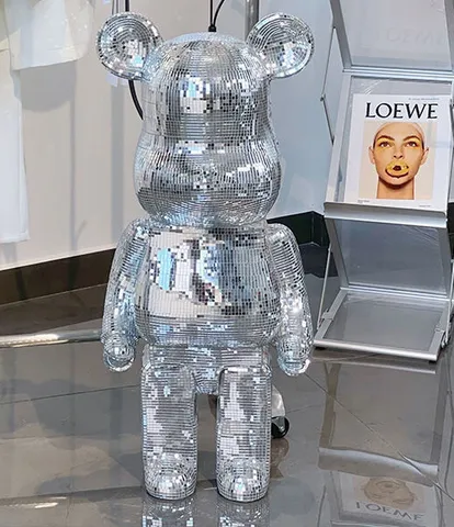 Mô Hình Gấu Bearbrick Bling 80cm DBCP420A Màu Bạc - Đồ Trang Trí Sang Trọng, Quà Tặng Fan Stanley Kubrick