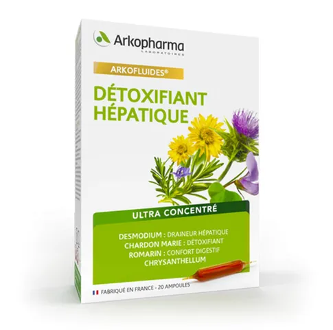 Nước Uống Thải Độc Gan Arkopharma Détoxifiant Hépatique Pháp - Hỗ Trợ Cải Thiện Chức Năng Gan, Dạng Ống Tiện Lợi 20 Ống