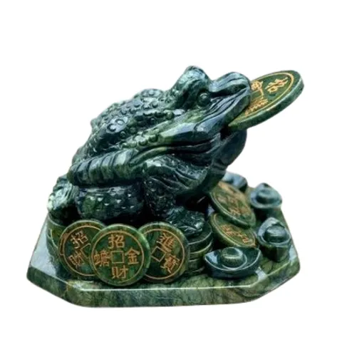 Tượng Thiềm Thừ Phong Thủy Đá Serpentine - Cóc Tài Lộc Mang Điềm Lành và Bình An - Trang Trí Nhà Cửa Hợp Mệnh Hỏa, Mộc, Thủy, Kim