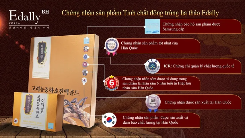 Tinh Chất Đông Trùng Hạ Thảo Edally Hwa Pyung Sam 60ml - Bổ Thận, Tốt Gan, Cải Thiện Sức Khỏe, Giúp Đẹp Da và Tóc