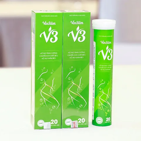 Viên Sủi Giảm Cân Vinslim V3 - Hỗ Trợ Thanh Lọc Cơ Thể Từ Thiên Nhiên, Tăng Cường Chuyển Hóa, Dễ Uống, 20 Viên