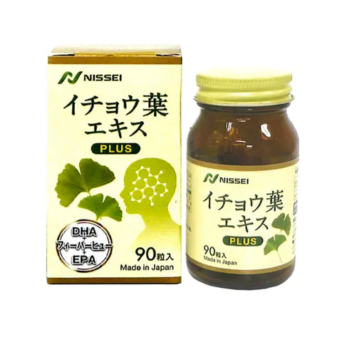 Viên uống hỗ trợ bổ não Nissei Ginkgo Leaf Extract Plus - Cải thiện trí nhớ, giảm căng thẳng, duy trì sức khỏe não bộ, chai 90 viên