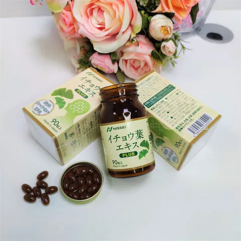 Viên uống hỗ trợ bổ não Nissei Ginkgo Leaf Extract Plus - Cải thiện trí nhớ, giảm căng thẳng, duy trì sức khỏe não bộ, chai 90 viên