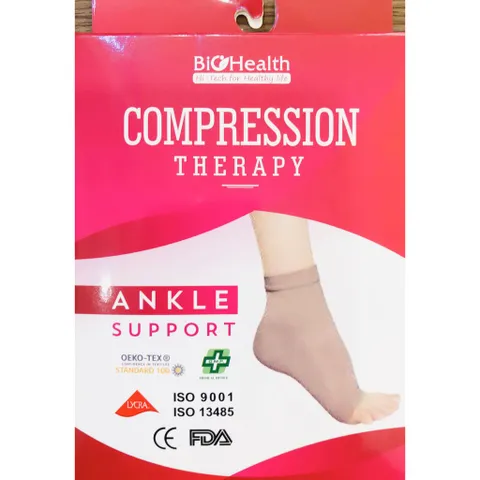 Vớ Gót Chân BioHealth Ankle Support - Giúp Cố Định Cổ Chân, Bảo Vệ Khi Vận Động Thể Lực, Chất Liệu Cao Cấp 72% Polyamide 28% Lycra
