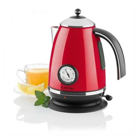 Ấm Siêu Tốc Klarstein 1.7L 2200W Phong Cách Cổ Điển Retro - Thiết Kế Dễ Sử Dụng, Chất Liệu Cách Nhiệt Bảo Vệ Ơn Hòa