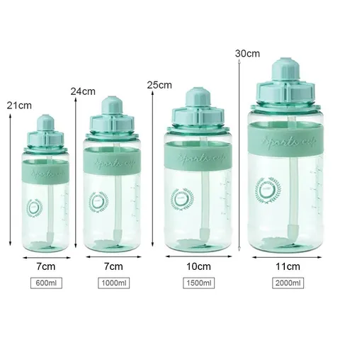 Bình Đựng Nước Thể Thao Ống Hút Dây Đeo - Nhựa PC An Toàn, Tiện Lợi Mang Theo Tập Gym, Du Lịch - Nhiều Màu Sắc 600ml-2000ml