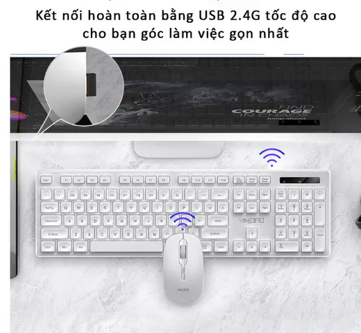 Bộ Bàn Phím và Chuột Không Dây Mini Sidotech Yindiao Max3 - Thiết Kế Siêu Gọn, Kết Nối USB 2.4G, Phản Hồi Nhanh, Chống Ồn
