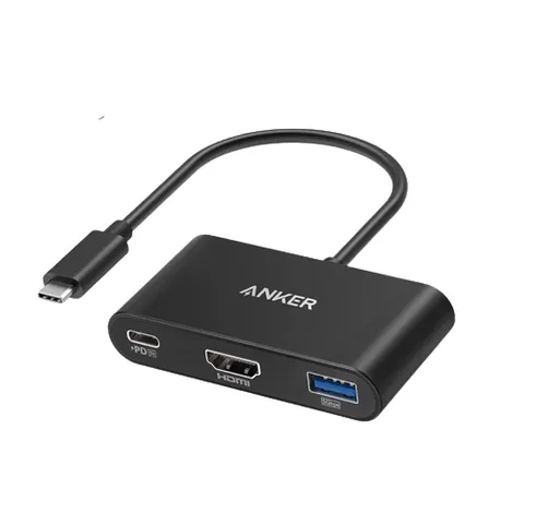 Bộ Chuyển Đổi Đa Năng Anker A8339 Power Expand 3-in-1 USB-C Hub - Cổng HDMI và USB-A 3.0, Hỗ Trợ 4K, Sạc Laptop Tối Đa 90W