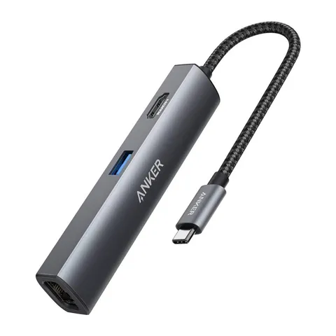 Bộ Hub Chuyển Đổi Anker A8338 PowerExpand+ 5 in 1 USB-C Ethernet HDMI USB 3.0 Tốc Độ Cao - Giải Pháp Kết Nối Thiết Bị Tiện Lợi