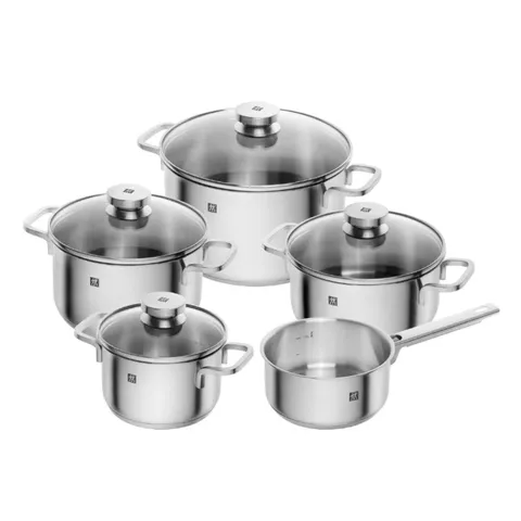 Bộ Nồi Zwilling Focus 5 Món Cao Cấp Đức - Thiết Kế Sang Trọng, Đế Nhôm Chắc Chắn, Dẫn Nhiệt Tối Ưu, Dụng Cụ Nhà Bếp Thiết Yếu