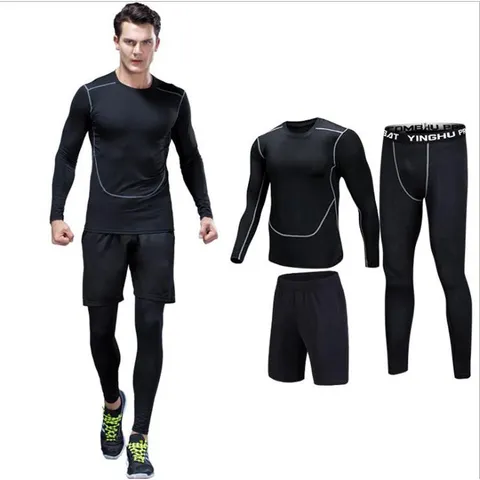 Bộ quần áo giữ nhiệt 3in1 cho nam Yinghu - Chất liệu thun Polyester thoáng khí, thoải mái tập gym, thể thao, đồ tập nam