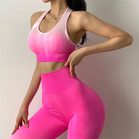 Bộ Quần Áo Tập Gym Yoga Nữ AMIN AM055 - Thời Trang Ombre Co Giãn 4 Chiều, Khả Năng Thấm Hút Mồ Hôi Tốt