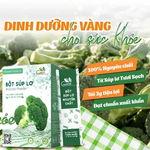 Bột Súp Lơ Goce Nguyên Chất Sấy Lạnh - Bổ Sung Vitamin C Tăng Cường Miễn Dịch và Giảm Cân, Đóng Gói Tiện Dụng 72g