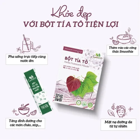 Bột Tía Tô Nguyên Chất Sấy Khô Goce - Dinh Dưỡng Từ Lá Tươi, Thực Phẩm Khô Sạch, An Toàn, Hỗ Trợ Sức Khỏe, 72g
