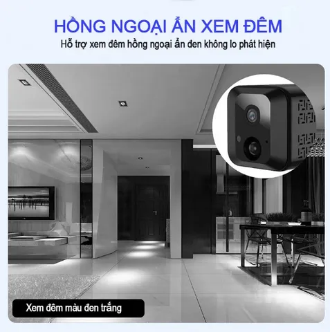 Camera 4G Full HD 1080P Minivan C2V - Giám sát từ xa, kết nối điện thoại qua SIM, góc nhìn 120 độ, đêm nhìn rõ với đèn hồng ngoại.
