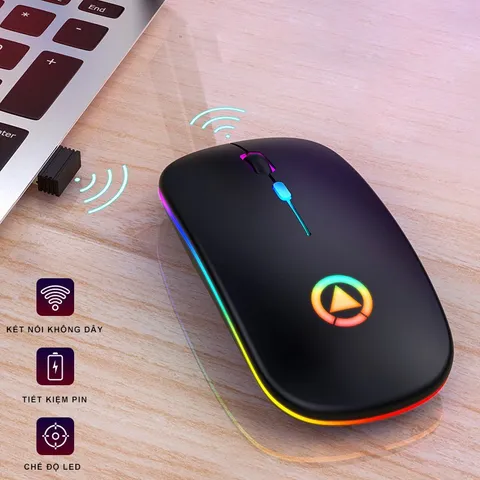 Chuột Không Dây Bluetooth Sạc Pin Sidotech M2S - Chuột Giảm Ồn, Kết Nối USB và Bluetooth, Độ Nhạy 1600 DPI, LED RGB 16 Màu