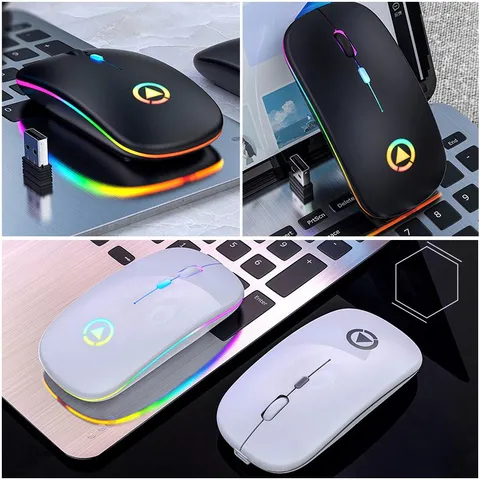 Chuột Không Dây Bluetooth Sạc Pin Sidotech M2S - Chuột Giảm Ồn, Kết Nối USB và Bluetooth, Độ Nhạy 1600 DPI, LED RGB 16 Màu