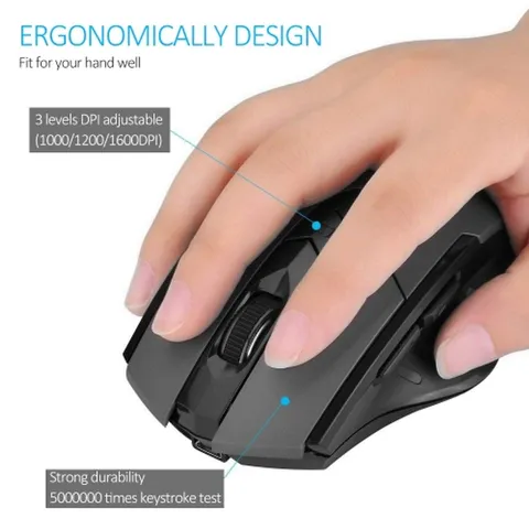 Chuột không dây Inphic PM6 2.4G Bluetooth/Wifi - Công nghệ cảm biến quang học, thiết kế gọn nhẹ, sử dụng bền bỉ, pin sạc lâu dài