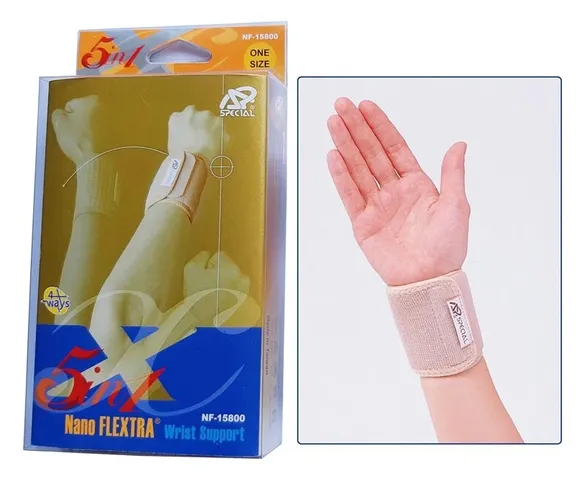 Đai Hỗ Trợ Cổ Tay Nano Flextra Special NF-15800 - Giúp Tăng Tuần Hoàn Máu, Bảo Vệ Cổ Tay Khi Vận Động, Chất Liệu Co Giãn Thoải Mái