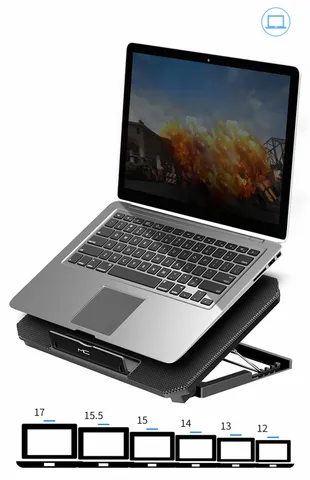 Đế Tản Nhiệt Laptop Sidotech Q100 - Hỗ Trợ 12-17 inch với Quạt Chống Ồn và 2 Cổng USB, Thiết Kế Kim Loại Chắc Chắn