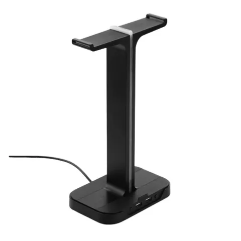 Giá treo tai nghe Inphic H100 chống trầy xước, cổng USB kép và đèn LED nhiều màu, phụ kiện máy tính hiện đại và tiện dụng
