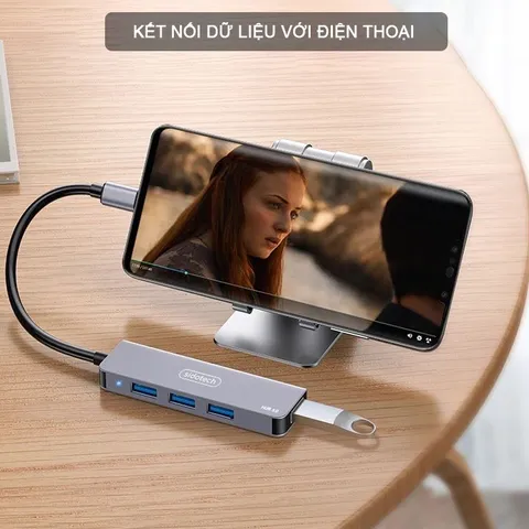 HUB Type C và HUB USB 3.0 Sidotech - Cổng chia USB nhanh gấp 10 lần, hỗ trợ kết nối cho Laptop và PC, thiết kế nhỏ gọn, tiện dụng.