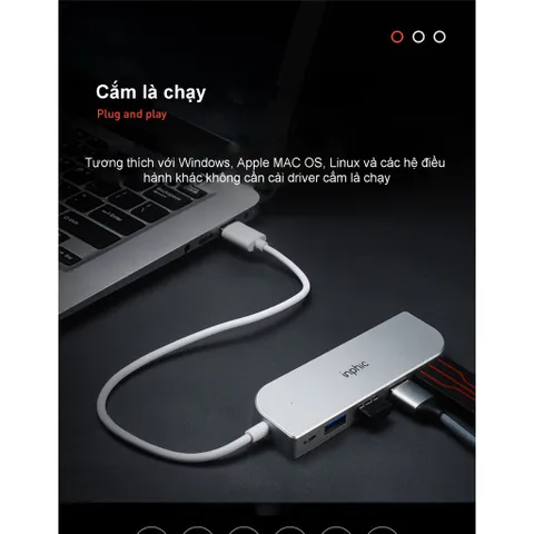 Cổng Mở Rộng Hub USB 2.0 Inphic H6 IP-2317 - 4 Cổng, Thiết Kế Sang Trọng, Dễ Dàng Mang Theo, Phụ Kiện Máy Tính Chính Hãng