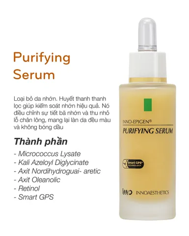 Huyết Thanh Kiềm Dầu Giảm Mụn Innoaesthetics Purifying Serum 30ml - Dưỡng Da Mịn Màng, Se Khít Lỗ Chân Lông, Chống Viêm