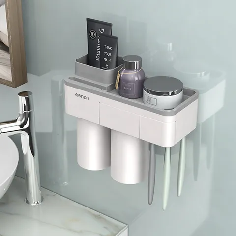 Kệ Nhà Tắm Thông Minh Dán Tường Kèm Cốc Oenon – Thiết Kế Hiện Đại, Đa Năng, Tiết Kiệm Không Gian  (Bộ 2/3/4 Cốc)