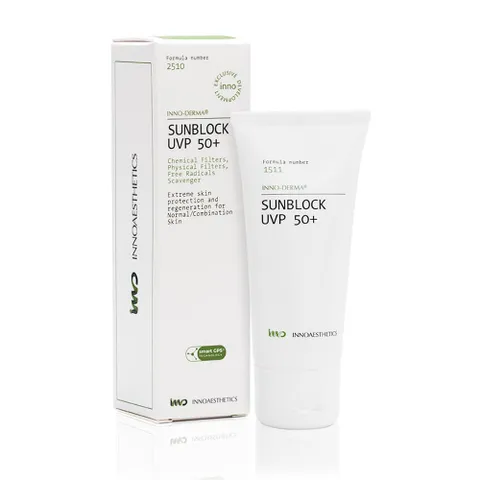 Kem Chống Nắng Phổ Rộng Innoaesthetics Sunblock UVP 50+ - Bảo Vệ Da Khỏi Tia UVB/UVA, Cấp Ẩm, Phù Hợp Mọi Loại Da