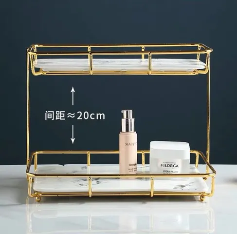 Khay Sứ 2 Tầng Để Mỹ Phẩm Phong Cách Hàn Quốc - Thiết Kế Sang Trọng, Dùng Làm Đồ Decor Nội Thất Xinh Xắn