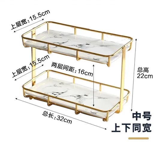 Khay Sứ 2 Tầng Để Mỹ Phẩm Phong Cách Hàn Quốc - Thiết Kế Sang Trọng, Dùng Làm Đồ Decor Nội Thất Xinh Xắn