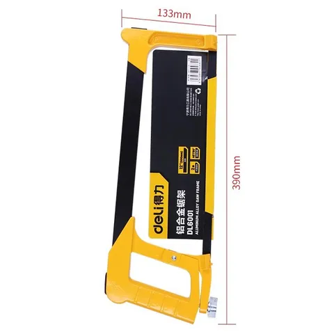 Khung Cưa Cầm Tay Hợp Kim Nhôm Deli DL6001 - Lưỡi Cưa Sắc Bén, Tay Cầm Nhựa êm Ái, Dụng Cụ Sửa Chữa Nhà Cửa Chất Lượng