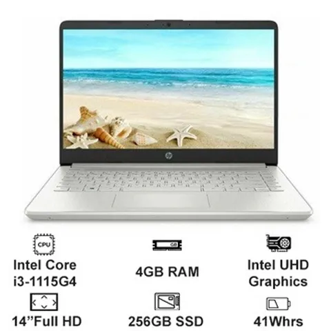 Laptop HP 14-DQ2055WM - Core i3 1115G4, 4GB RAM, 256GB SSD, 14